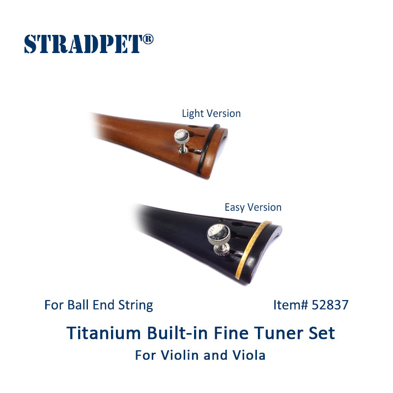 STRADPET Built-in Titanium Fine Tuner set for BALL-end string, Violin accessories, 4/4
