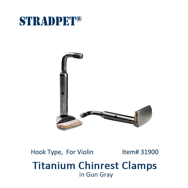 STRADPET Titanium Chinrest Clamps, Hook Type, for Violin, 4/4,4/3