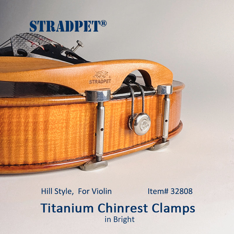 STRADPET Titanium Chinrest Clamps, Chinrest Screws, Hill Style, for Violin, Violin Accessories