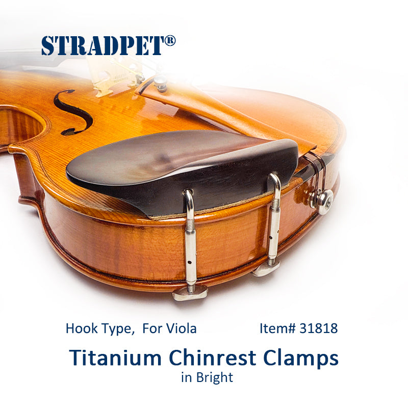 STRADPET Titanium Chinrest Clamps, Hook Type, for Viola, 4/4,4/3