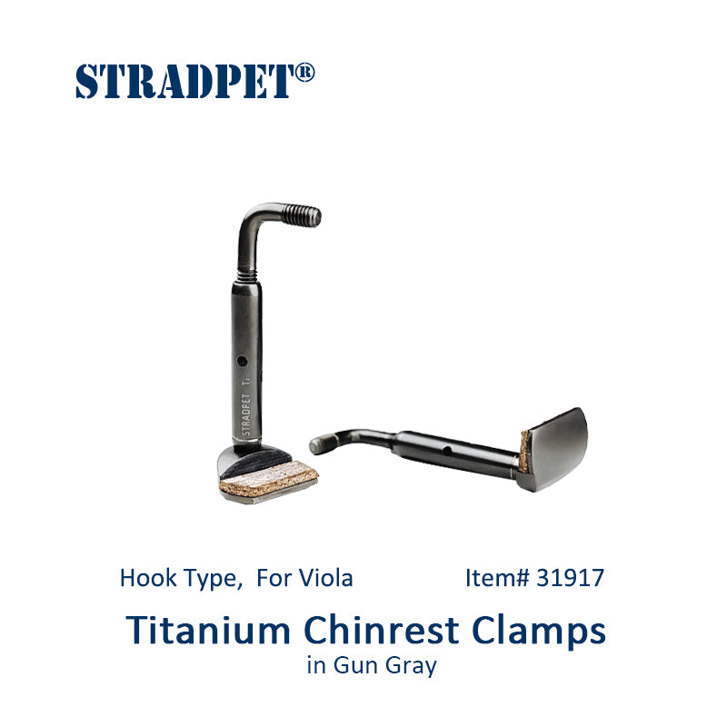 STRADPET Titanium Chinrest Clamps, Hook Type, for Viola, 4/4,4/3