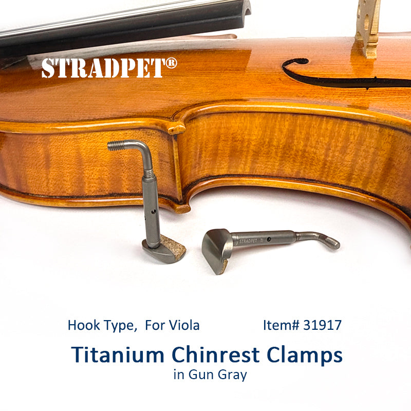 STRADPET Titanium Chinrest Clamps, Hook Type, for Viola, 4/4,4/3