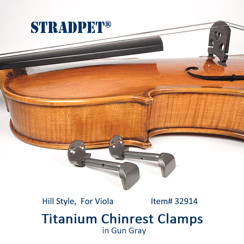 STRADPET Titanium Chinrest Clamps, Chinrest Screws, Hill Style, for Viola, Viola Accessories