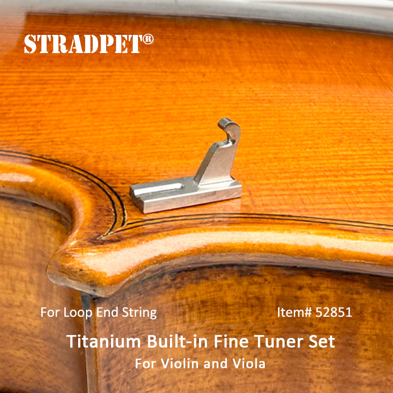 STRADPET 내장 티타늄 파인 튜너 세트, LOOP-end 현, 바이올린 액세서리, 4/4