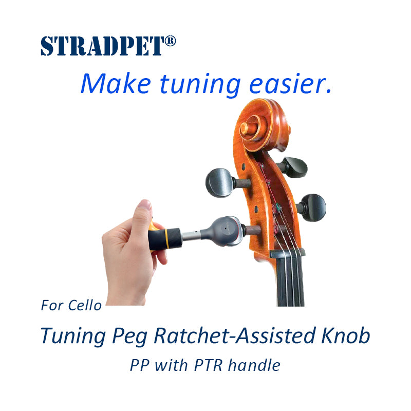 STRADPET Tuning Peg Ratchet-Assisted Knob with Aluminum/PP+PTR Handle for Cello