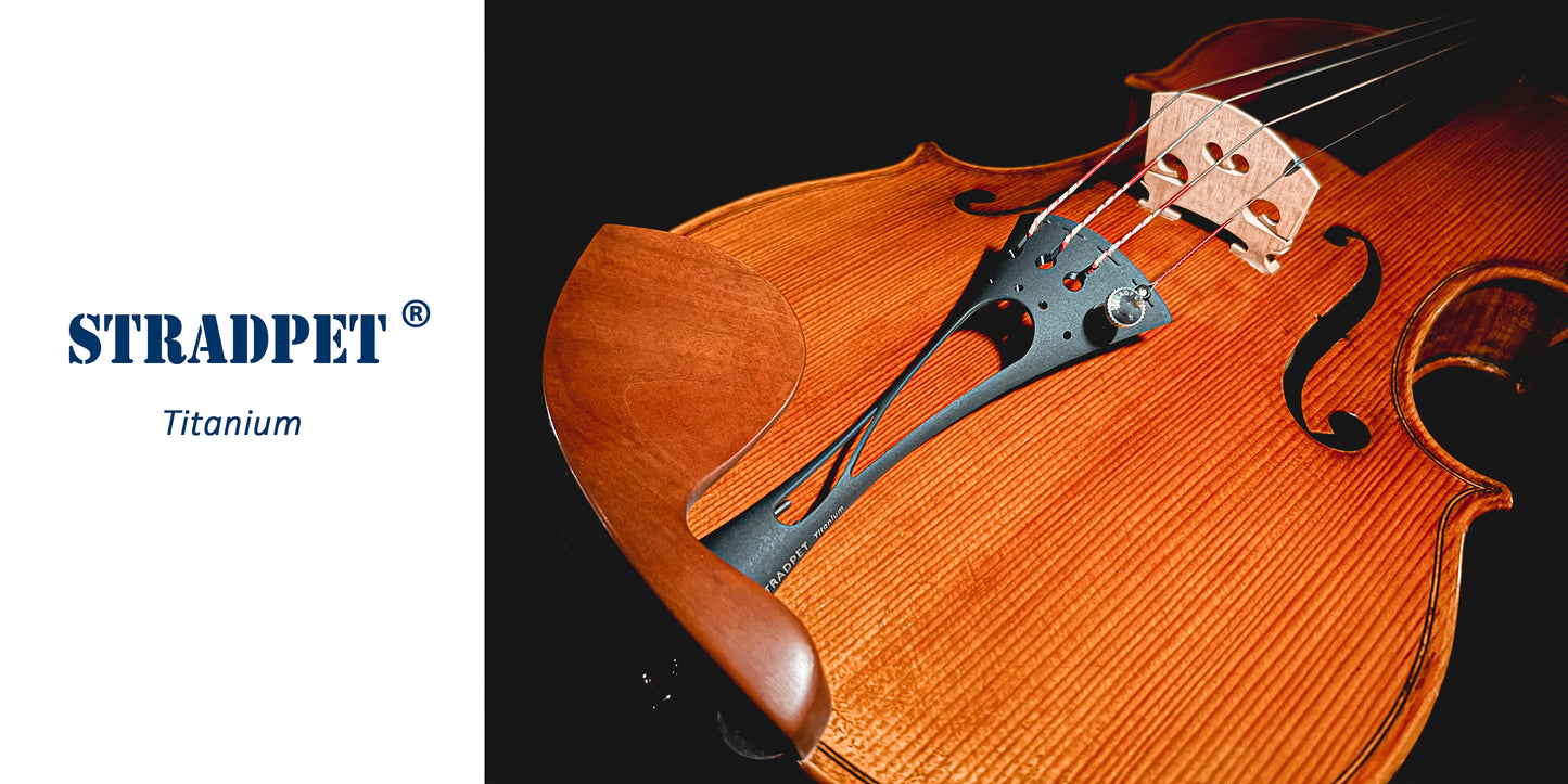 STRADPET French Style Titanium Tailpiece Set for violin with Titanium tailgut Pro, Optional with or without fine tuners