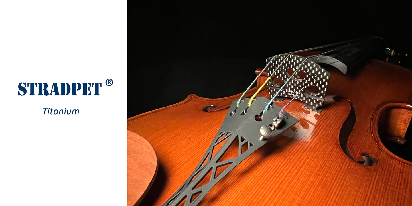 STRADPET British Style Titanium Tailpiece Set for violin with Titanium tailgut Pro, Optional with or without fine tuner