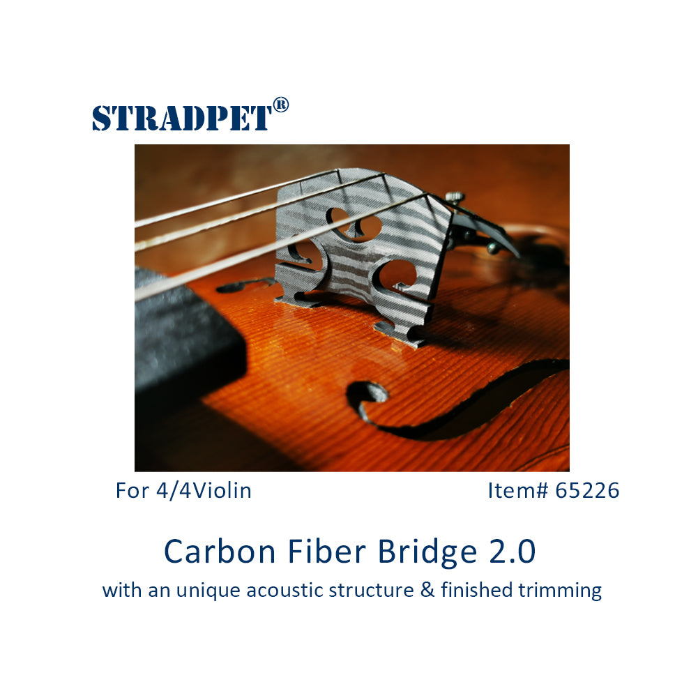 STRADPET Carbon Fiber Bridge 2.0 with an unique acoustic structure & finished trimming for 4/4 violin