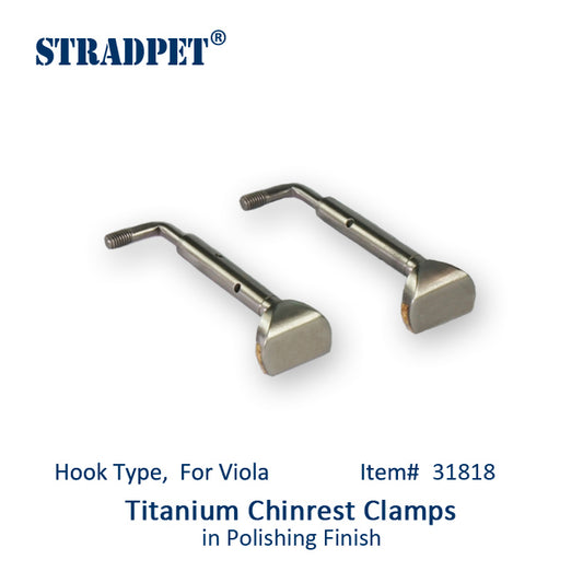 STRADPET Titanium Chinrest Clamps, Hook Type, for Viola, 4/4,4/3