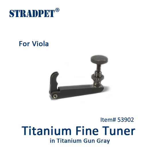 STRADPET Titanium Fine Tuner in Gun Gray, for Viola, for Ball-end string, viola accessories