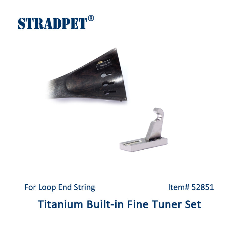 STRADPET Built-in Titanium Fine Tuner Set for LOOP-end string, Violin accessories, 4/4