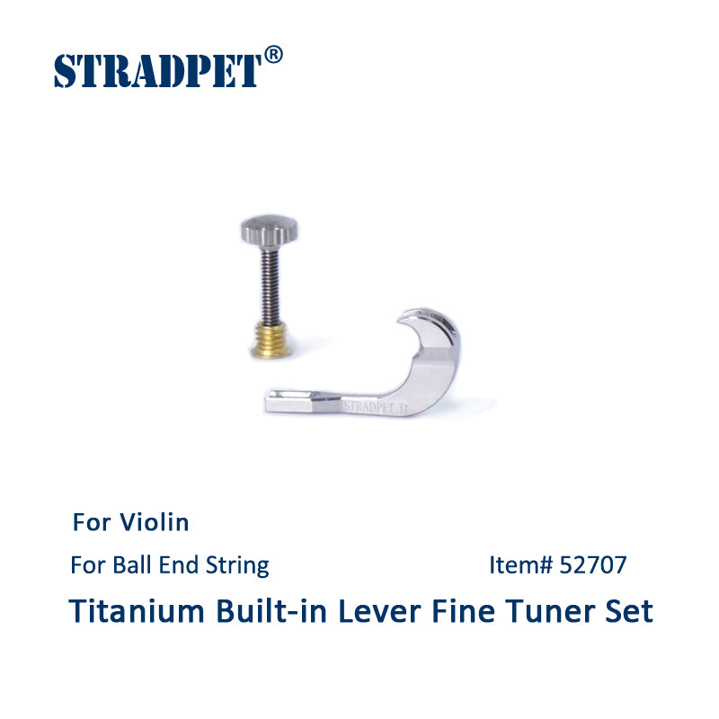 STRADPET Built-in Titanium Lever Fine Tuner Set for Violin (one tuner with its screws), Violin Accessories,4/4,3/4
