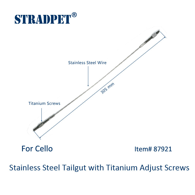 첼로용 티타늄 나사가 달린 STRADPET 스테인리스 스틸 테일거트, 첼로 액세서리