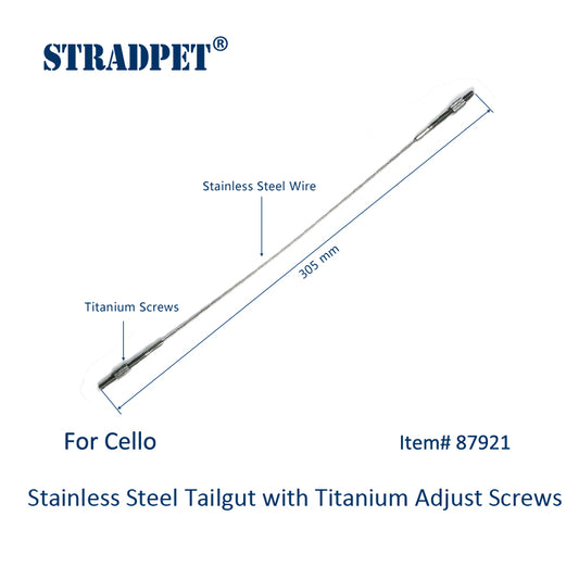STRADPET Stainless Steel Tailgut with titanium Screws for Cello, Cello Accessories