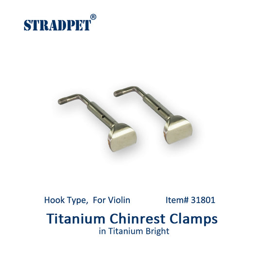 STRADPET Titanium Chinrest Clamps, Hook Type, for Violin, 4/4,4/3
