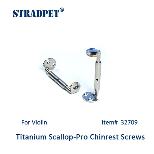 STRADPET Titanium SCALLOP-Pro Chinrest Screws for Violin, Chinrest Clamps in Titanium Bright