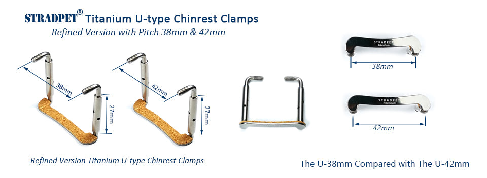 STRADPET Titanium U-Type Chinrest Clamps Refine version, Violin Accessories