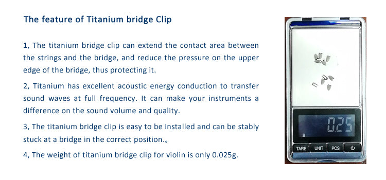 STRADPET Titanium Bridge Protector for Violin and Viola, 4 PCS in 1 Package, instead the animal skin