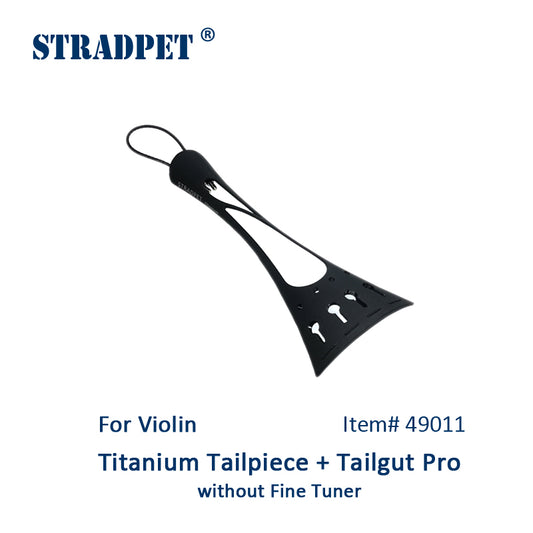 STRADPET French Style Titanium Tailpiece Set for violin with Titanium tailgut Pro, Optional with or without fine tuners