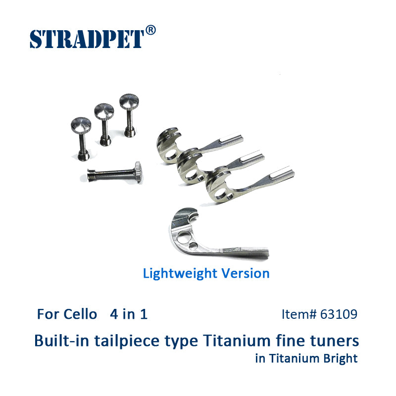 STRADPET Built-in titanium fine tuners set, 4 in 1set, for Cello, lightweight Version
