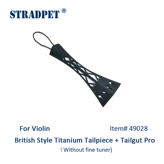 STRADPET British Style Titanium Tailpiece Set for violin with Titanium tailgut Pro, Optional with or without fine tuner
