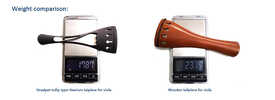 STRADPET Tulip Type Titanium Tailpiece set with Tailgut Pro with or without Titanium Lever Built-in Fine Tuners