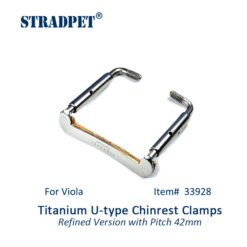 STRADPET Titanium U-Type Chinrest Clamps in width 42mm for Viola, Refine version