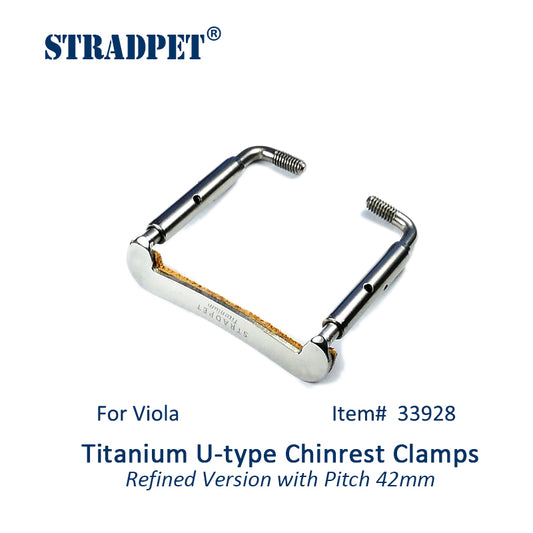 STRADPET Titanium U-Type Chinrest Clamps in width 42mm for Viola, Refine version