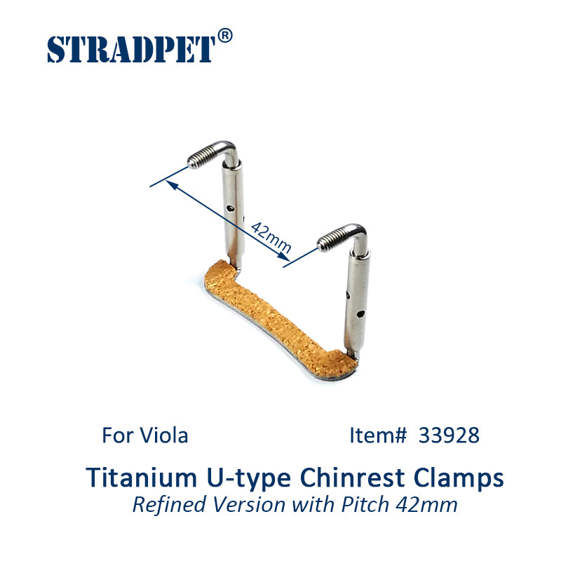 STRADPET Titanium U-Type Chinrest Clamps in width 42mm for Viola, Refine version