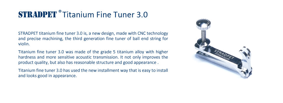 STRADPET Titanium Fine Tuner 3.0, for Violin, String Adjuster
