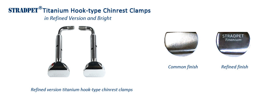 STRADPET Titanium Chinrest Clamps, Hook Type, for Violin, 4/4,4/3 (Refine Version)