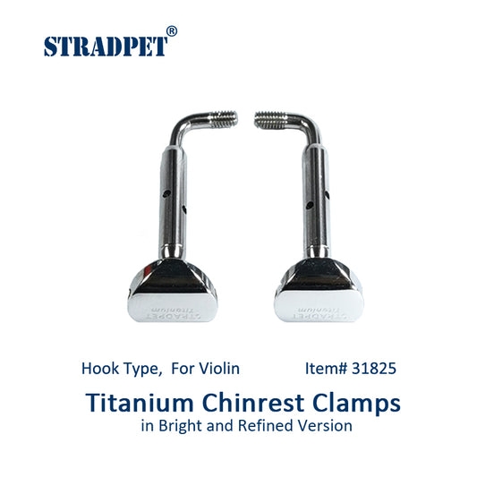 STRADPET Titanium Chinrest Clamps, Hook Type, for Violin, 4/4,4/3 (Refine Version)