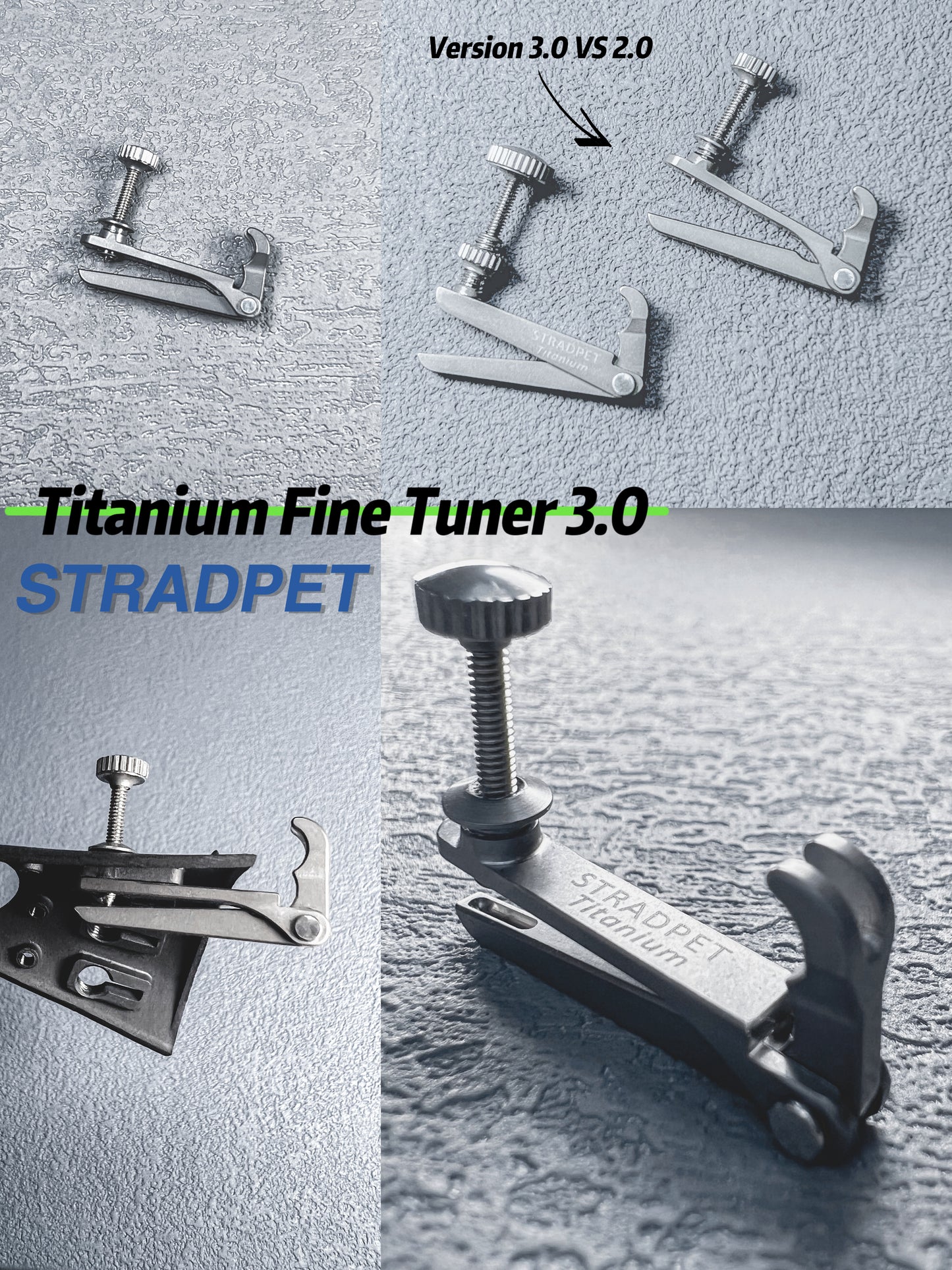 STRADPET Titanium Fine Tuner 3.0, for Violin, String Adjuster