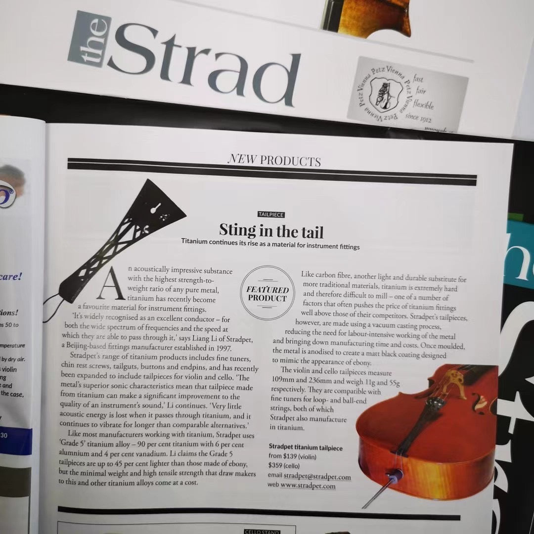 STRADPET 내장 티타늄 미세 조정기 세트, 4 in 1세트, 첼로용, 경량 버전
