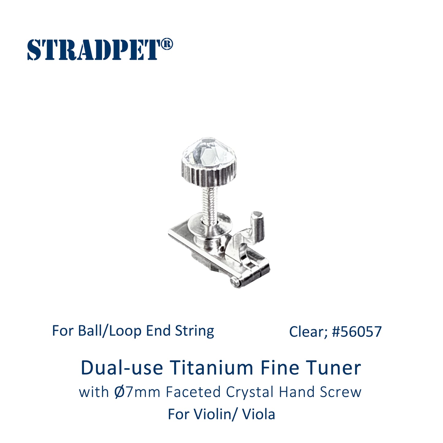 Dual-use Titanium Fine Tuner with ⌀7mm Faceted Crystal Hand Screw