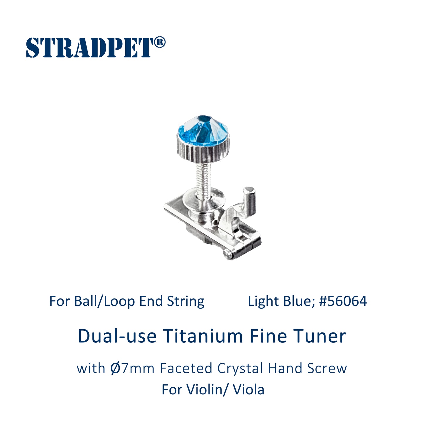 Dual-use Titanium Fine Tuner with ⌀7mm Faceted Crystal Hand Screw