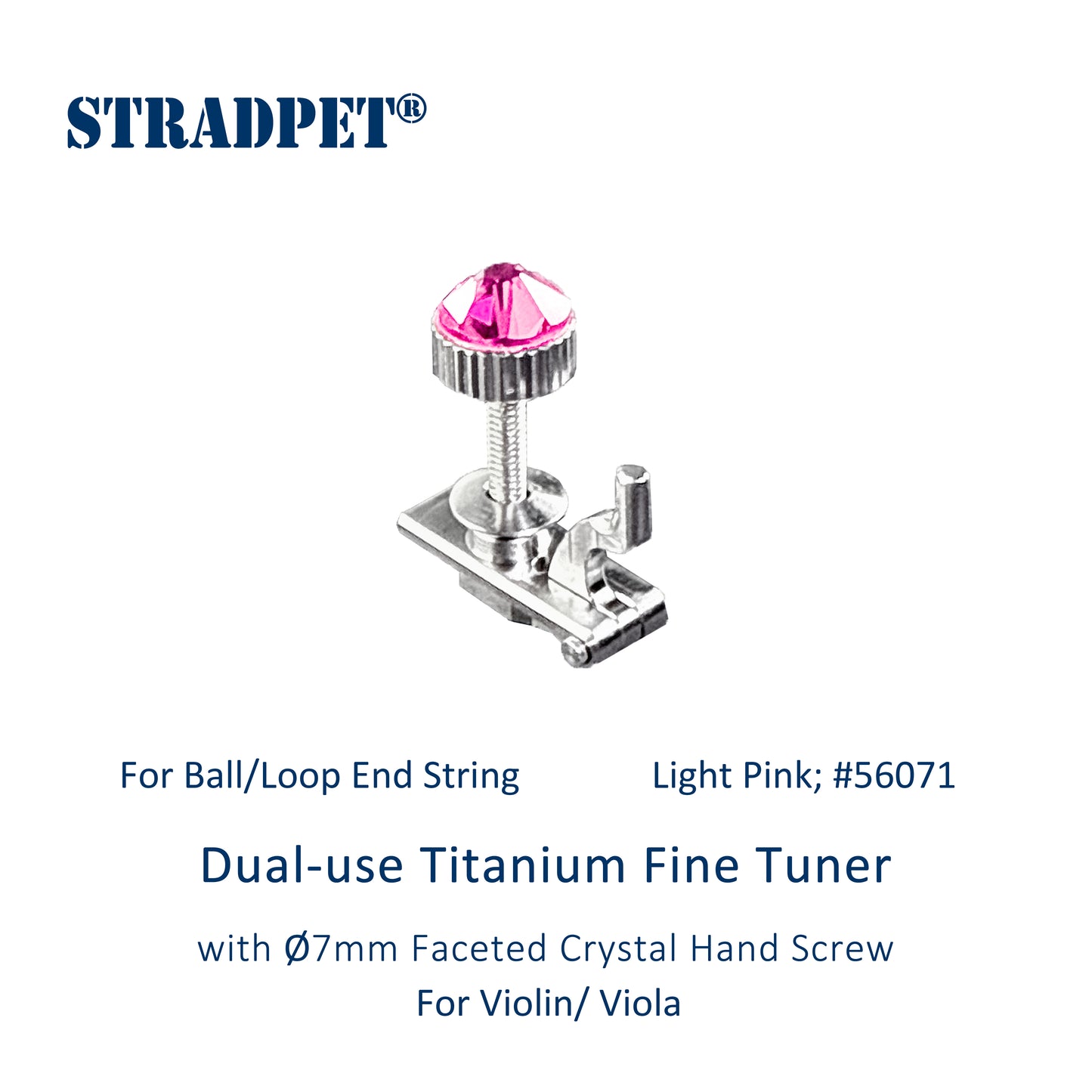 Dual-use Titanium Fine Tuner with ⌀7mm Faceted Crystal Hand Screw