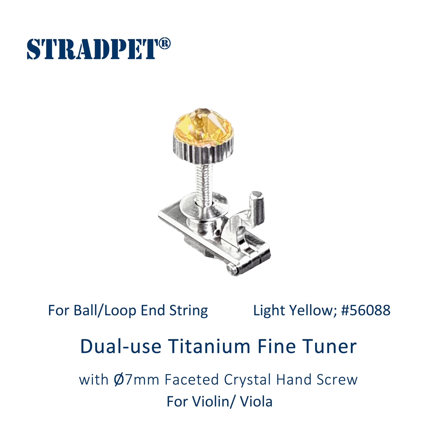 Dual-use Titanium Fine Tuner with ⌀7mm Faceted Crystal Hand Screw