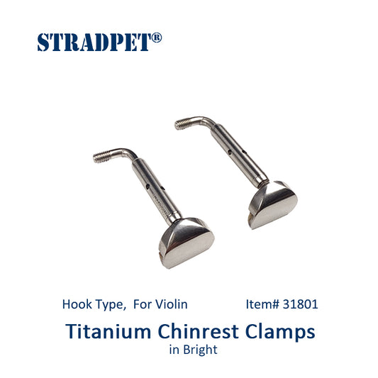 STRADPET Titanium Chinrest Clamps, Hook Type, for Violin, 4/4,4/3