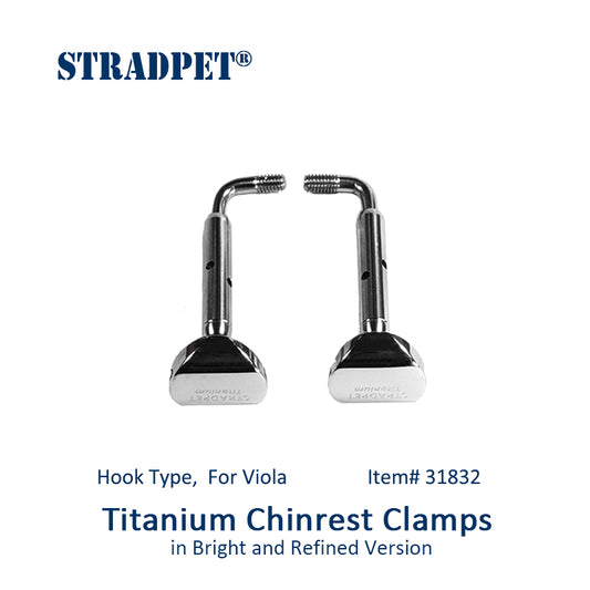 STRADPET Titanium Chinrest Clamps, Hook type, for Viola Accessories, 3/4,4/4 (Refine Version)