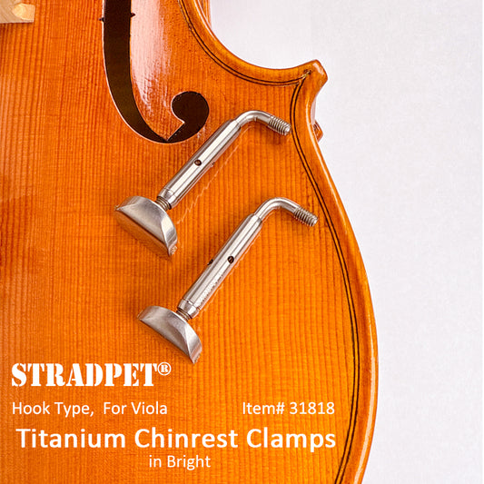 STRADPET Titanium Chinrest Clamps, Hook Type, for Viola, 4/4,4/3