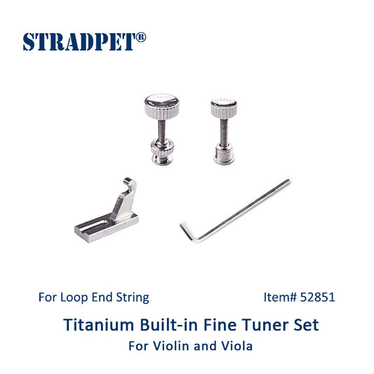 STRADPET Built-in Titanium Fine Tuner Set for LOOP-end string, Violin accessories, 4/4