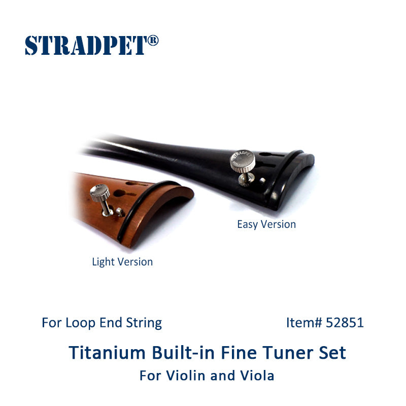 STRADPET 내장 티타늄 파인 튜너 세트, LOOP-end 현, 바이올린 액세서리, 4/4 