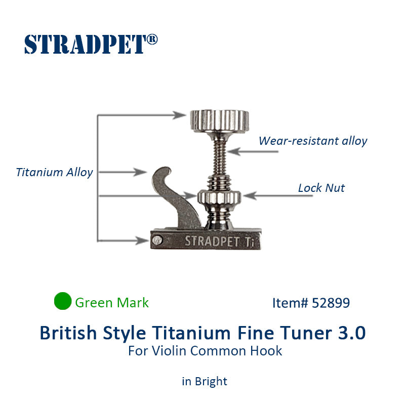 STRADPET 영국 스타일 티타늄 파인튜너, 바이올린 액세서리, 4/4, 일반 후크 