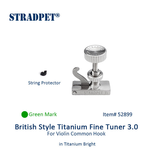 STRADPET British Style Titanium Fine Tuner, Violin Accessories, 4/4, Common Hook