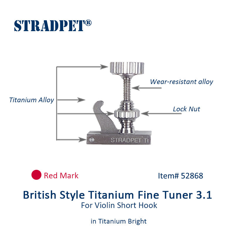 STRADPET 영국 스타일 티타늄 FineTuner, 특수 합금 볼트, 바이올린 제작자용 짧은 후크 