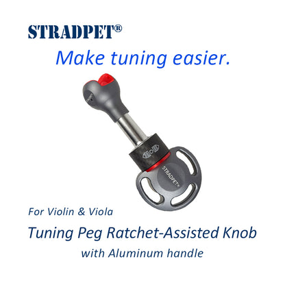 STRADPET Tuning Peg Ratchet-Assisted Knob with Aluminum/PP+PTR Handle for Violin & Viola