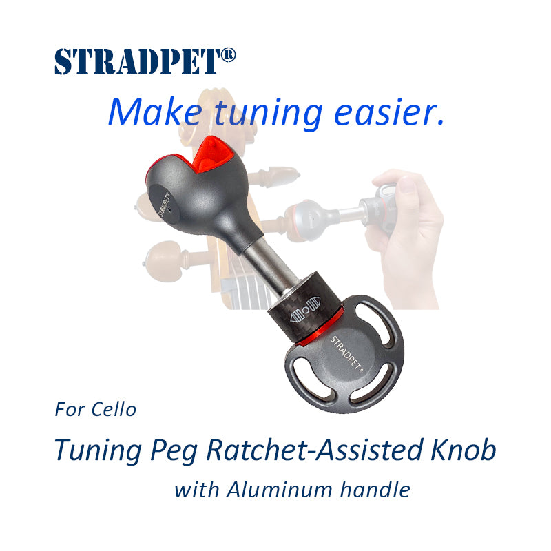 STRADPET Tuning Peg Ratchet-Assisted Knob with Aluminum/PP+PTR Handle for Cello