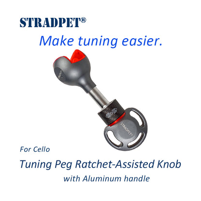STRADPET Tuning Peg Ratchet-Assisted Knob with Aluminum/PP+PTR Handle for Cello