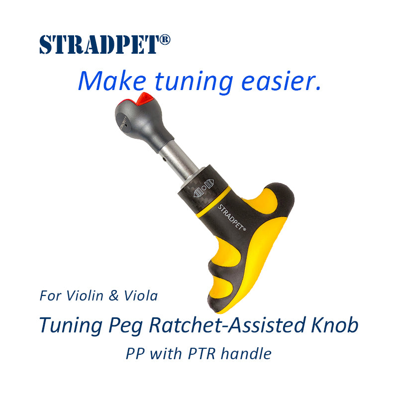 STRADPET Tuning Peg Ratchet-Assisted Knob with Aluminum/PP+PTR Handle for Violin & Viola